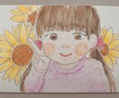 水彩色鉛筆で似顔絵描きます ほんわりあったかい雰囲気の似顔絵を描きます イメージ1