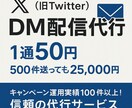 実績100件超！XのDM配信代行ます 1通50円・キャンペーン特化・パーソナライズ可◎ イメージ1