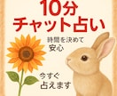 チャット★時間を決めて10分〜占います 声が出せなくても大丈夫  さくっと占います。モヤモヤ解消 イメージ1