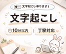 10分以内の音声を丁寧に文字起こします 短い音声を正確に文字化します。お気軽にご相談ください イメージ1