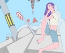 人の目を惹く！【シンプル×鮮やか】イラスト描きます シンプルながらも目を惹く！あなたのための特別な１枚を！ イメージ1