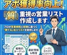 アポ獲得率向上！『質』重視の営業リスト作成します プロが営業戦略と経験に基づく「勝てる」法人リストを提供します イメージ2