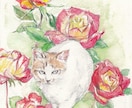 水彩色鉛筆で愛犬愛猫愛鳥の可愛いイラスト描きます 色とりどりのお花に囲まれ庭園にいるような優しい雰囲気の画風。 イメージ1