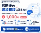 診断後の追加相談に答えます 前回の診断結果をもとに疑問を3件まで整理 イメージ1