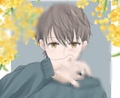 透明感のあるアイコンを販売します ミモザ×男性のイラスト黄色の瞳とミモザが特徴です イメージ1
