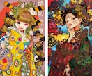 和風表見で可愛い一枚絵を丁寧に制作いたします 小鳥、レース、花などを細かく描き込みます イメージ2