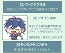 １個1500円！配信用スタンプ制作します 文字なし差分無料！影・ハイライト有の丁寧なキャラクター制作！ イメージ3