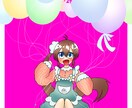 かわいい女の子のイラストを制作いたします デフォルメ女の子イラスト アイコンなどに イメージ1