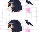 ネップリ対応　フレークシールちゃんを描きます ミニキャラ横顔＋お好きなモチーフ2点描きます。 イメージ2
