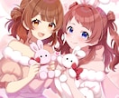 ミニキャラから一枚絵まで可愛く描きます かわいく華やかな女の子イラストが得意です。 イメージ4
