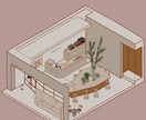 ポップでおしゃれな空間イラスト（着色あり）描きます 住宅の思い出やフロアマップ、フライヤー、ポスターなどに！ イメージ3