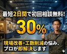 20年で工数3割削減！現場の無駄を即特定します 真面目に苦労はもう終わり。仕組みを変えて現場を楽にします。 イメージ1