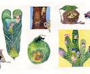 手描き動物、小物のイラスト、飾りモノにおすすめます SNS、印刷で手帳飾り、シール作りなどいろいろ範囲で使える イメージ2