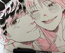 現役漫画家が似顔絵カップルイラスト描きます アナログ色紙で温もりのある、あなただけの1枚を。 イメージ1