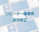 リピーター様限定。デザインの追加修正行います 過去にご依頼いただいた方限定のサービスとなります イメージ1
