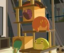 カエル・爬虫類と暮らす日常風景をお描きします 大きなカエルと共に暮らす日常風景をコンセプトにしたイラスト イメージ4