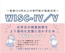 WISC-Ⅳ/Ⅴ検査の結果をより丁寧に解析します 実績500件超／役立てやすい支援策をご提案いたします！ イメージ1