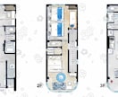 水彩画風の間取り図・平面図を手書きします 基本料金内で家具・テキストの書き込みOK！ イメージ2