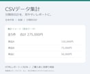 CSVデータを分類別に集計しレポートにします 指定列の件数・合計を見やすいレポートに整理 イメージ1