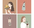 SNSに！シンプルおしゃれなアイコン描きます トレンドのニュアンスカラー♪お顔を見せたくない方にも◎ イメージ1