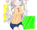 キャラ単体イラスト描きます 銀髪蒼眼女の子のイラストを描きます イメージ1