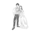 モノクロ×おしゃれな似顔絵イラスト提供します アイコンからウェディングまで様々なご用途に イメージ2