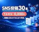 業種に合わせSNS投稿30本を作ります 投稿ネタ探しを止めて1か月分まとめて準備できます イメージ1