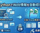 PythonでWeb情報を自動収集CSV納品します 手作業のコピペ作業をゼロに！丁寧・正確・迅速に対応します イメージ1