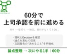 上司レビューの論点整理を60分でします 決裁者が決められる形に整えます イメージ4