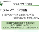 社内研修資料「モラルハザード予防研修」を提供します そのままでも使える台本付きパワーポイントデータです。 イメージ1
