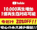YouTube⚡10000再生増加⚡宣伝拡散します ⚡最高1億再生迄対応可能⚡安心の永久減少保証は弊社だけです⚡ イメージ1