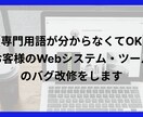 Webシステムのバグ修正・不具合対応します 専門用語がわからなくてOKバグ修正や表示崩れの解消対応します イメージ1