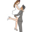 結婚式に使えるイラスト作成します シンプルなイラストを写真を元に手書きします イメージ1