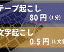テープ起こし80円！文字起こし0.5円！代行します とにかく安く入力して欲しいあなたに イメージ1