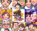 お一人様3500円でトレンディな似顔絵を描きます 3種の背景と文字入れが無料で選べます！ご希望に幅広く対応！ イメージ1