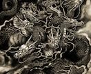 龍、妖怪、鬼、鳳凰、迫力ある和風イラストを描きます 日本画 御朱印 ラベル 浮世絵 鬼 グッズ 看板　ジャケット イメージ3