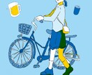 ポストカードサイズのイラスト作成します パステルカラー調の可愛いイラスト作成 イメージ2