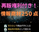 再販OK！250種の情報商材セットを全て提供します リライト・再配布自由！情報商材250点まとめて提供 イメージ1