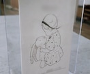 お子様のファーストカットアートをお描きします お写真を元にシンプルでおしゃれなイラストの台紙データ イメージ2