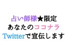 占い師様限定★ココナラをTwitterで宣伝します Twitterのフォロワー34576人に1回宣伝します。 イメージ1