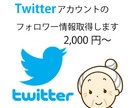Twitterのフォロワー情報を取得します ミニマム2,000円からお受けいたします！ イメージ1