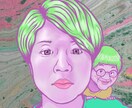 目を引く似顔絵イラスト描きます カラフルでサイケデリックな似顔絵イラスト イメージ5