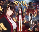 3DVtuberをキャラデザと三面図から制作します 配信画面/背景/ネームロゴ/離席中/待機中/OP/EDセット イメージ5