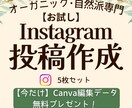 自然派・オーガニック専門｜インスタ投稿作成します 自然派ブランドの魅力を言語化｜5枚構成投稿【お試し価格】 イメージ1