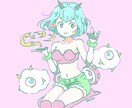 商用可！グッズや配信に映えるイラストを制作します あなたのキャラをグッズ映えするお洒落レトロイラストにします イメージ10