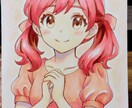 コピックでふんわり可愛い女の子を描きます 手描きの温かさを大切に仕上げるアナログ作品です イメージ7
