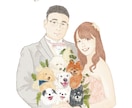 結婚式のウェルカムボードを作成します あたたかみのある似顔絵、わんちゃんねこちゃんが得意です！ イメージ3