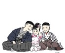 思い出写真をおしゃれな似顔絵イラストにします 表情 服装変更OK こどもの成長記録 記念日のお祝いなど◎ イメージ3