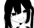 白黒動画イラスト、SNSアイコン作成します 最短即日納品可！病み感のある仄暗いイラストを白黒で作成します イメージ4