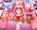 少女メインのラブリーなイラスト制作します 背景アリ対応可◎小物多めのごちゃっとしたイラストなど！ イメージ3
